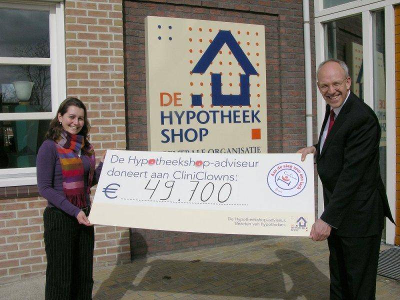 De Hypotheekshop doneert omzetgebonden incentives voor adviseurs aan CliniClowns