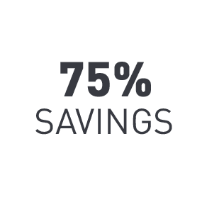 75% Besparing t.o.v. vergelijkbare halogeen spot