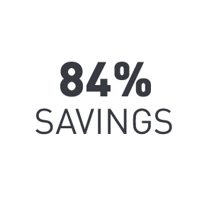 Besparing: 84% Besparing t.o.v. vergelijkbare gloeilamp
