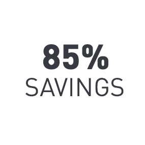 Besparing: 85% besparing t.o.v. vergelijkbare halogeen