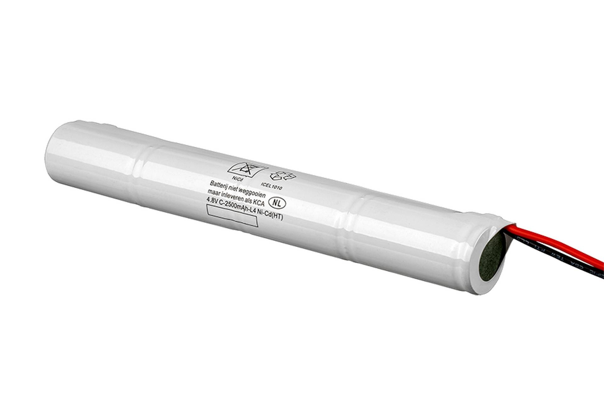 Accu noodverlichting Ni-Cd 2500 mAh 4,8 Volt